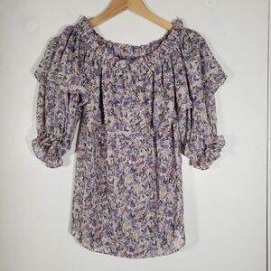 Cate Clothing off the Shoulder Floral Blouse Size M